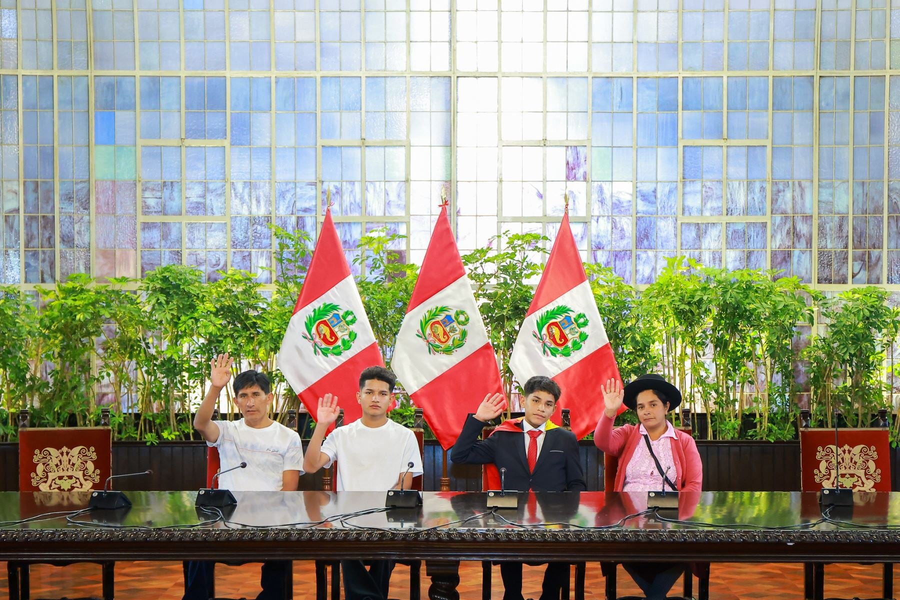 Clíver Huamán en Palacio de Gobierno. (Andina)