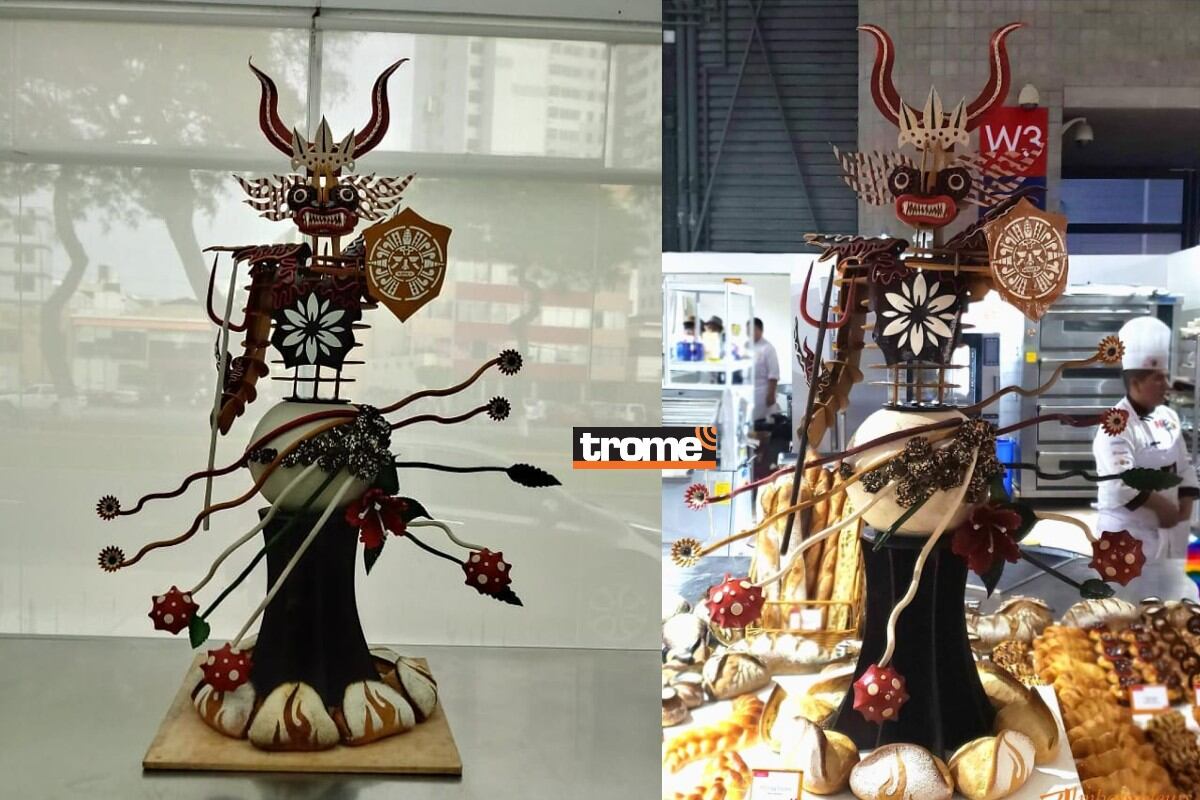 Maestro panadero peruano elabora piezas artísticas de pan y en el 2018 campeonó en un mundial con su arte inspirado en 'La Diablada puneña'. (Isabel Medina / Trome)