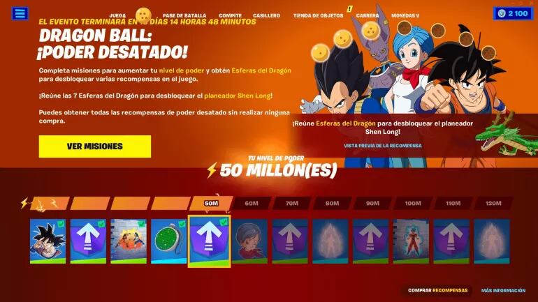 Evento de Dragon Ball en Fortnite.