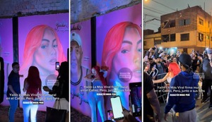 Yailin la más viral firmó mural en el Callao junto a sus fans