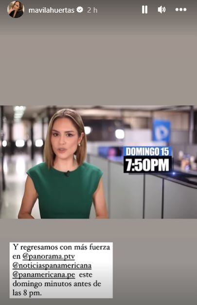 Mávila Huertas se incorpora a RPP pero también seguirá en la conducción de Panorama. (Instagram)
