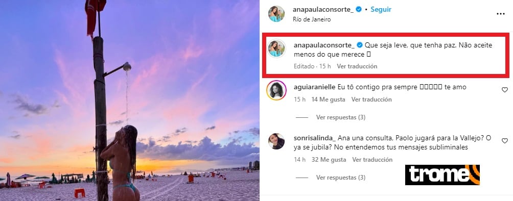 Ana Paula Consorte y su contundente mensaje.