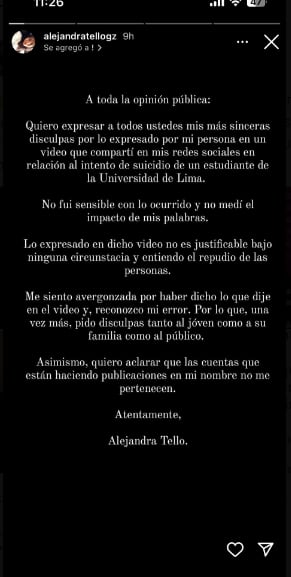 Joven se se burló de tragedia en la U de Lima pide perdón