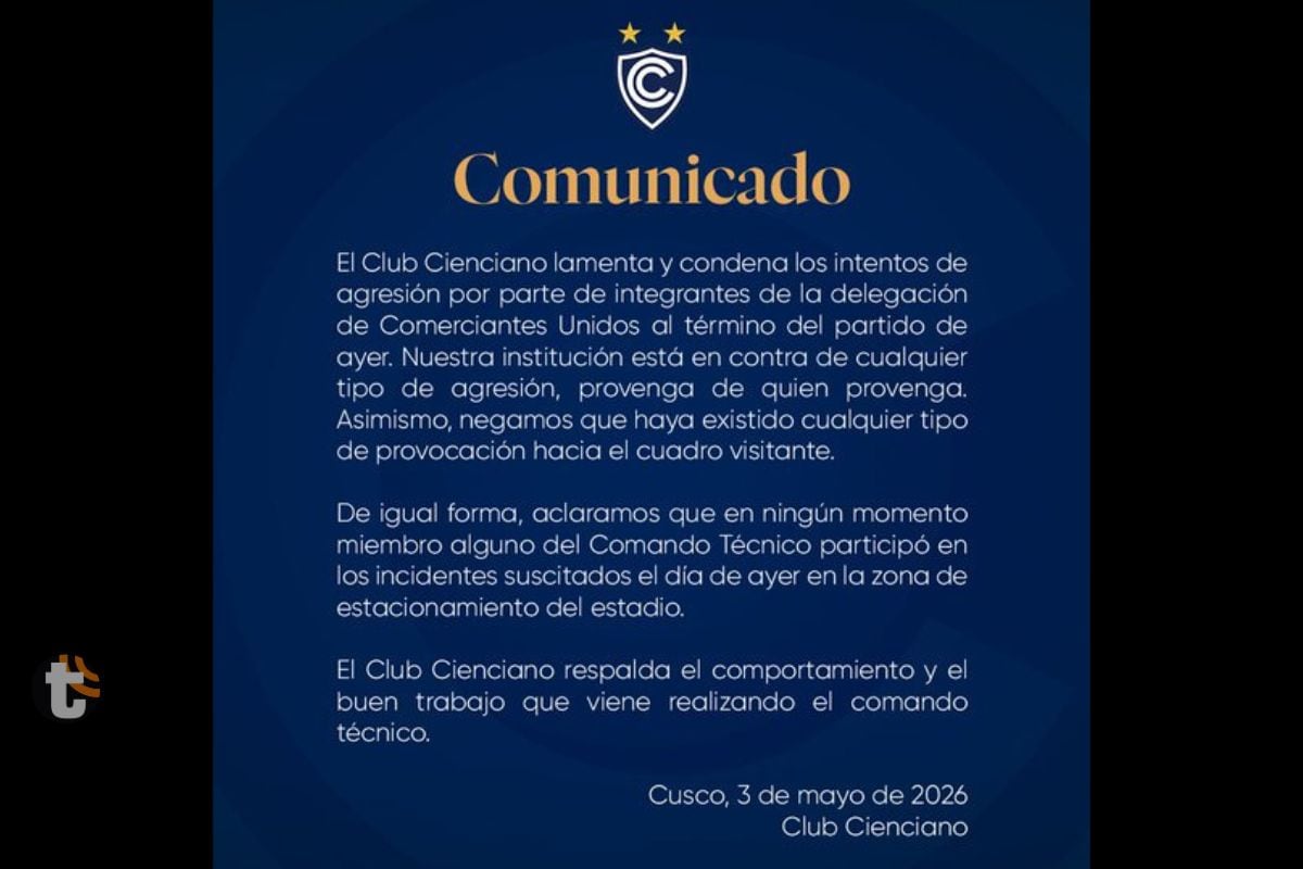 Comunicado de cienciano del Cusco (@Cienciano)