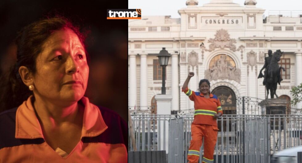 Isabel Cortez, 'Chabelita', trabaja desde hace 17 años en la limpieza pública de Lima y ahora es virtual congresista de la República. (Trome / José Rojas)