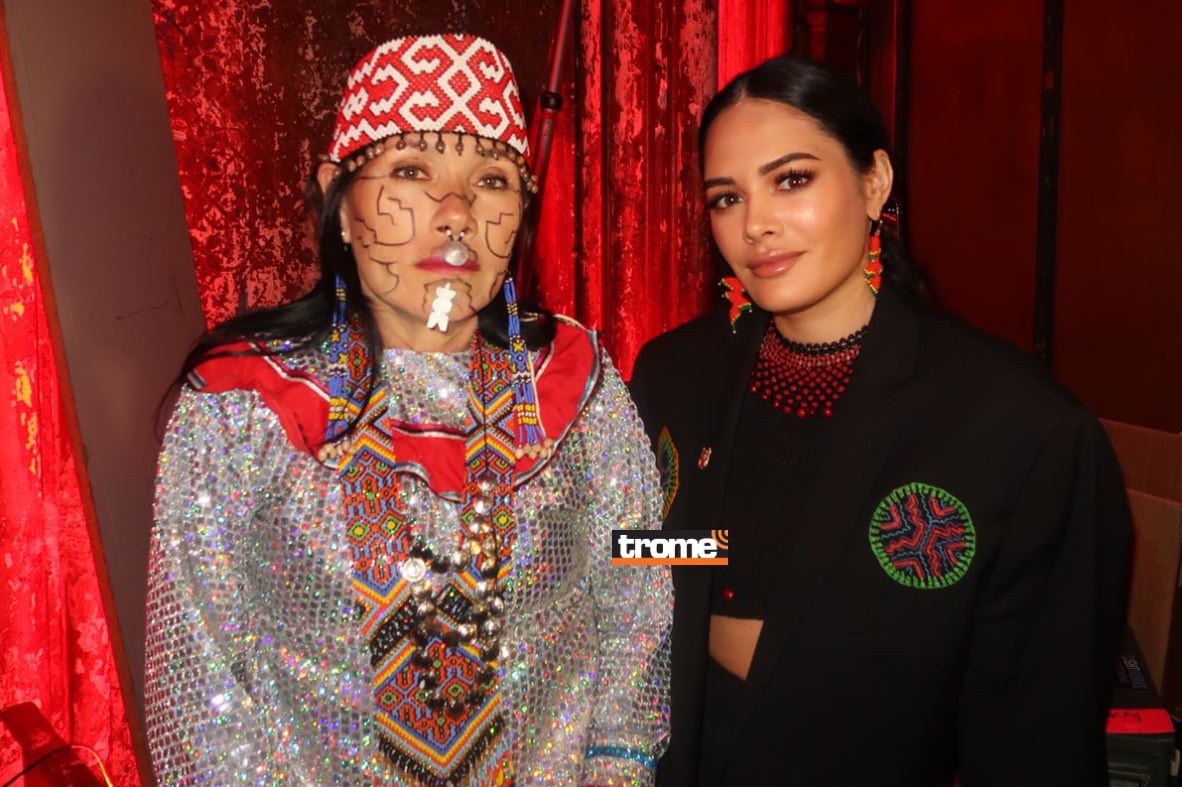 Olinda Silvano, artesana y líder de Cantagallo, junto a la diseñadora Alessandra Durand en Nueva York Fashion Week. (Entrevista: Isabel Medina / Foto composición: Getty Images/Kené Kaya/ Trome).