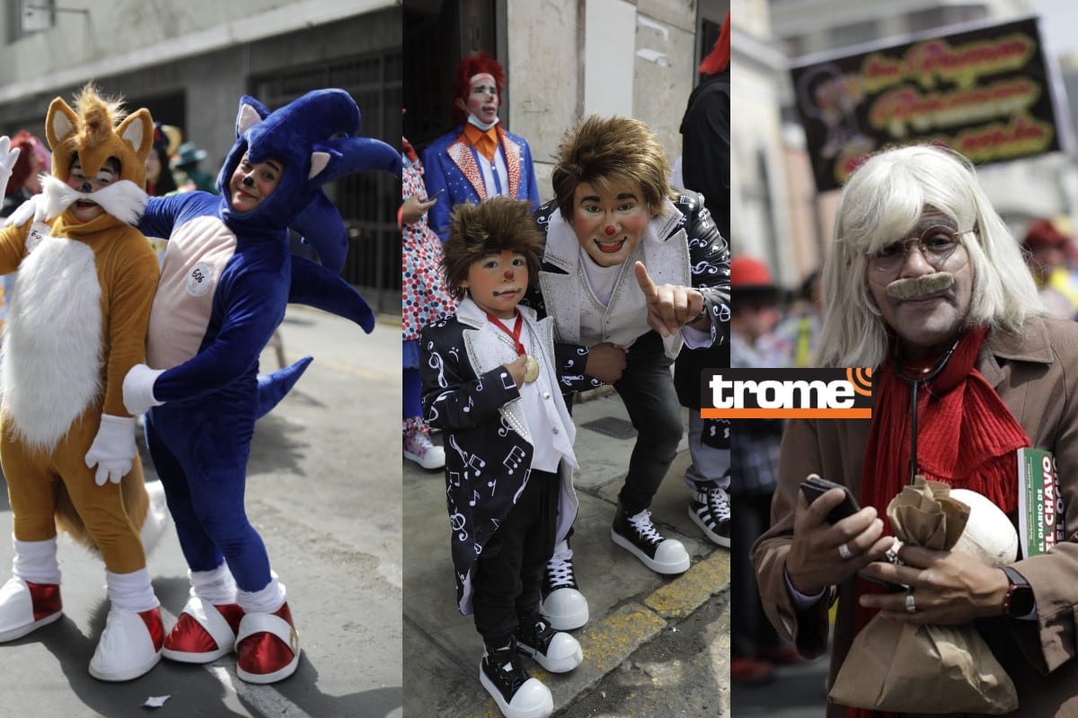 Payasitos celebraron su día con divertido y multicolor pasacalle. (Entrevista: Isabel Medina / Fotos: Anthony Niño de Guzmán/ Trome)