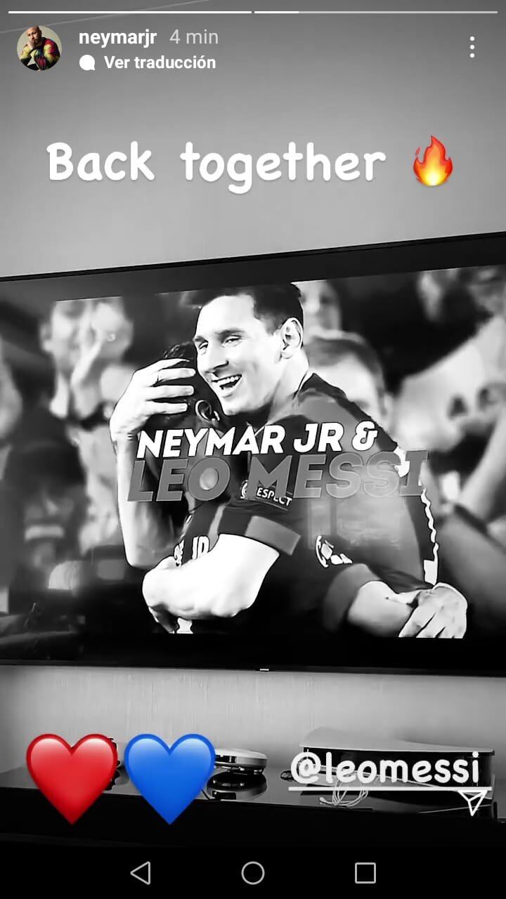 Neymar reacciona en Instagram sobre fichaje de Messi en PSG