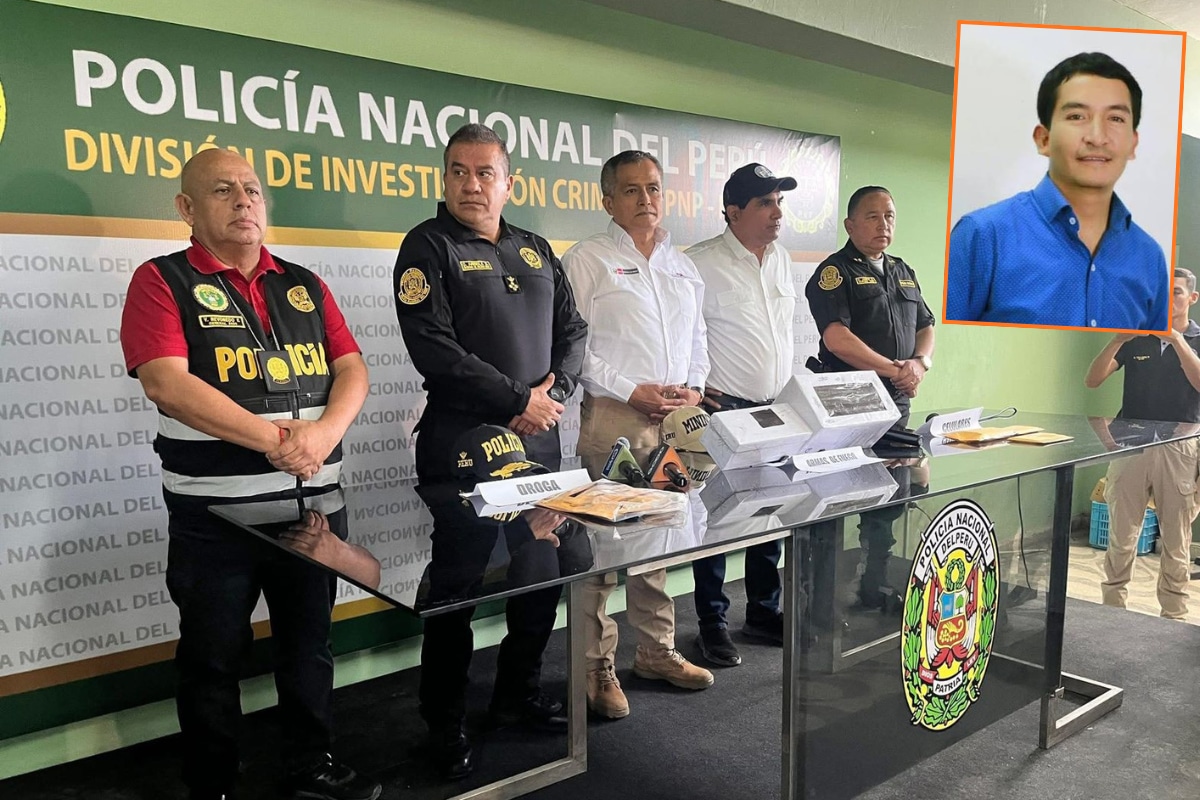 Las máximas autoridades policiales realizaron presentación con información sobre sospechosos del crimen de alcalde de Veintiséis de Octubre en Piura.(@photo.gec)