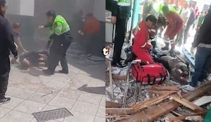 ¡Derrumbe en la Policía! Parte del techo de la comisaría de Surquillo se desplomó y dejó tres policías heridos en plena jornada laboral