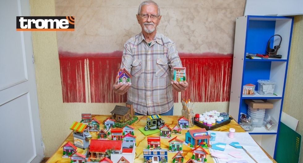 Artesano venezolano ofrece casitas imantadas para colocarlas en la refrigeradoa. (Foto: Trome)
