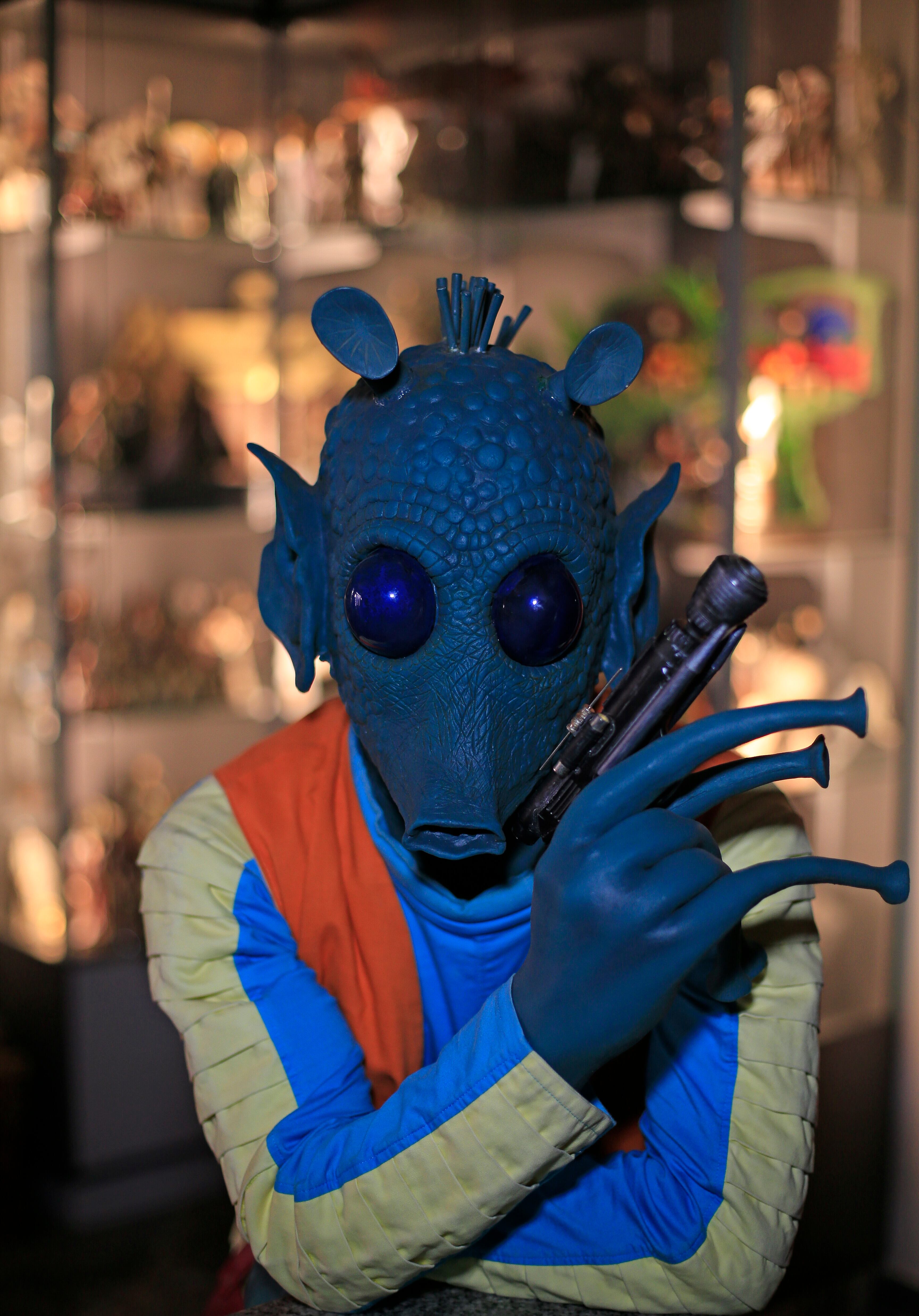 Renzo Hidalgo con su disfraz de Greedo. Gracias a su pasión por el coleccionismo y 'Star Wars', logró ser parte de la 'Legión 501', organización sin fines de lucro que hace obras sociales (Foto: César Bueno)