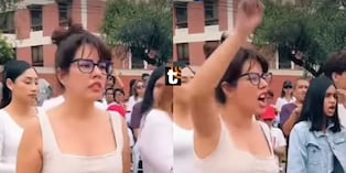 ‘La Pánfila’ participó en la marcha que algunos padres y ciudadanos hicieron en el frontis del Liceo Naval
