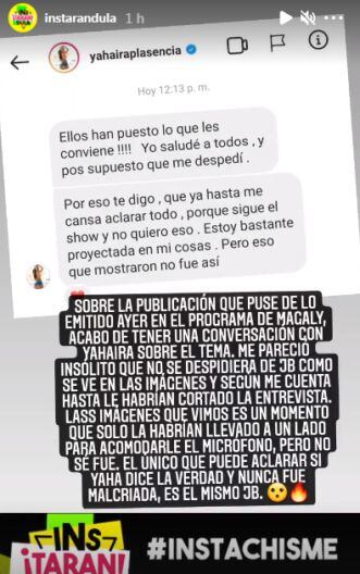 Yahaira Plasencia se defiende tras ser acusada de ser malcriada con JB