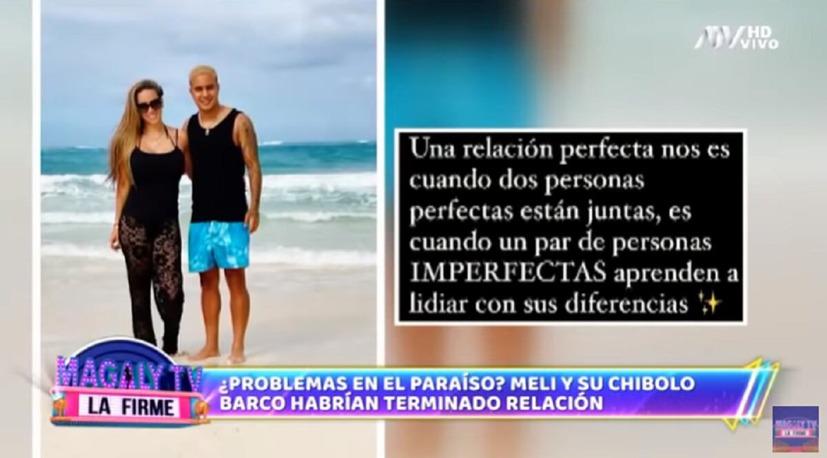 Mensaje de Melissa Kug en San Valentín. (Foto: Captura Magaly TV: La Firme).