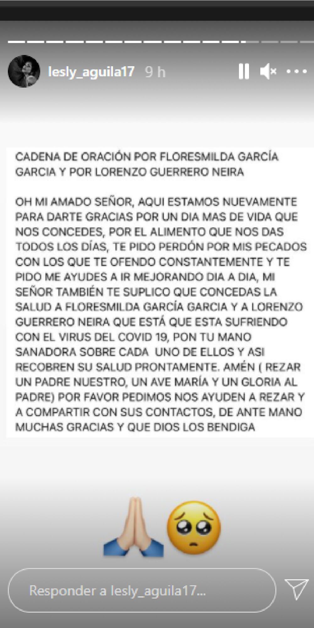 Lorenzo Guerrero Neira se encuentra grave de salud luego de contraer la COVID-19. (Foto: @lesly_aguila17)