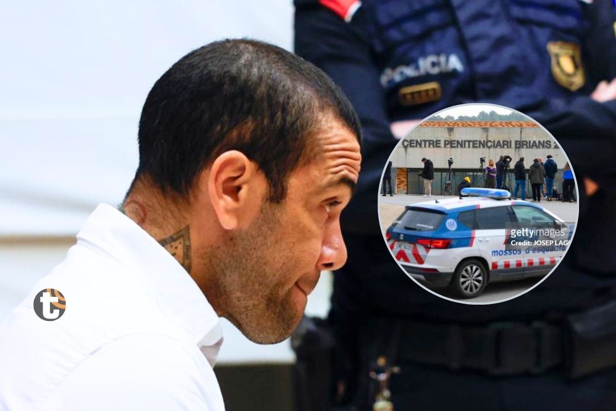 Dani Alves fue sentenciado hace dos semanas y autoridades activaron protocolo de seguridad para evitar que se haga daño (Foto: AFP)