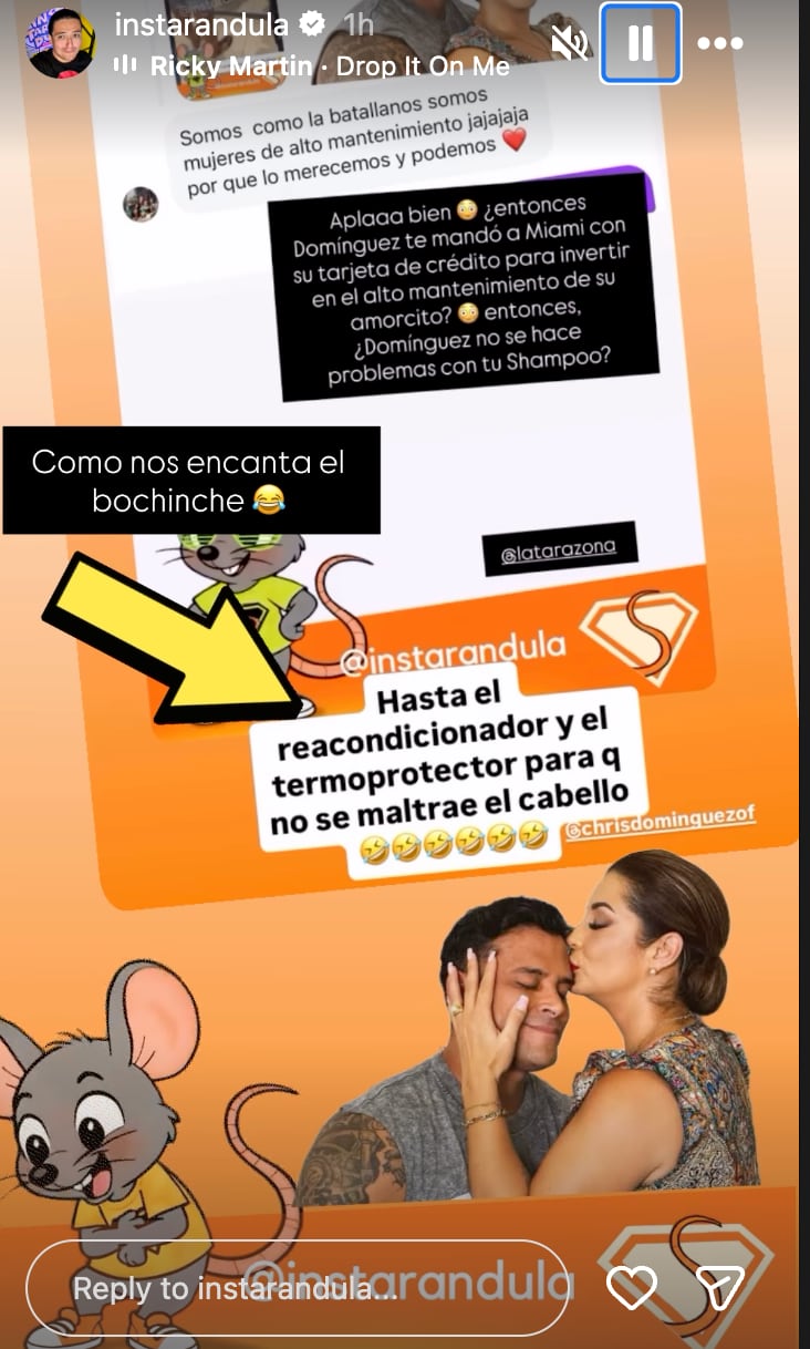 Karla Tarazonan dice que Domínguez le compra su shampoo y acondicionador