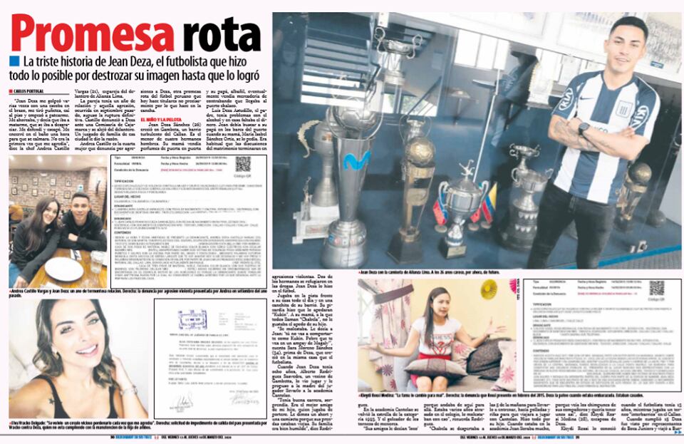 Jean Deza: Expareja lo acusó de agredirla a “puñetes”, “patadas en el piso”, con “una escoba” y felizmente pudo “escapar”