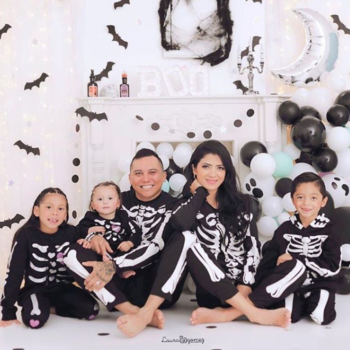 Familia de Edwin Luna. Su esposa Kimbery Flores y sus hijos Gianna, Dasha y Miguel. (Foto: Instagram/Edwin Luna)