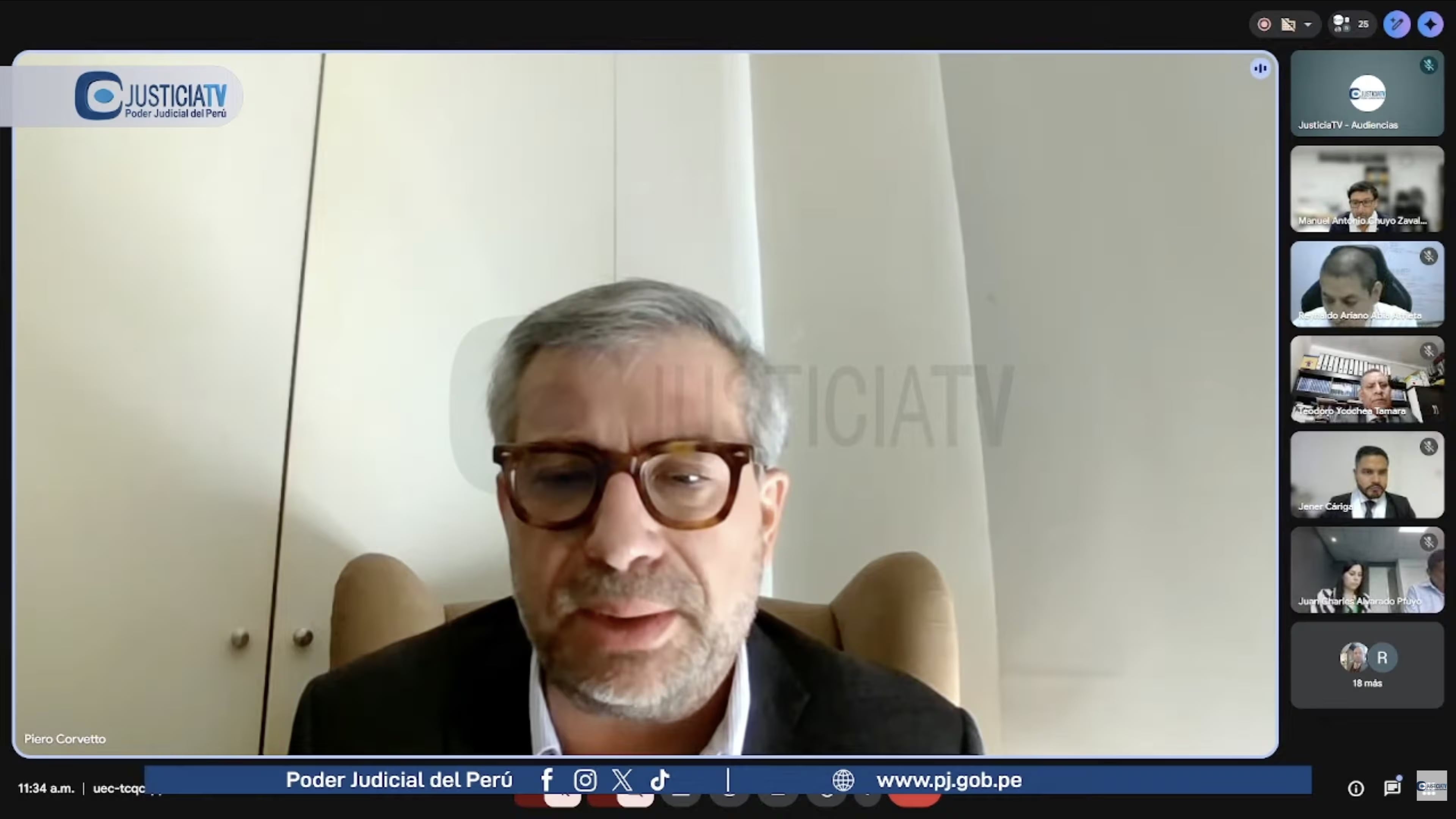Poder Judicial dictó 18 meses de impedimento de salida del país contra Piero Corvetto (Foto: Captura Justicia TV)