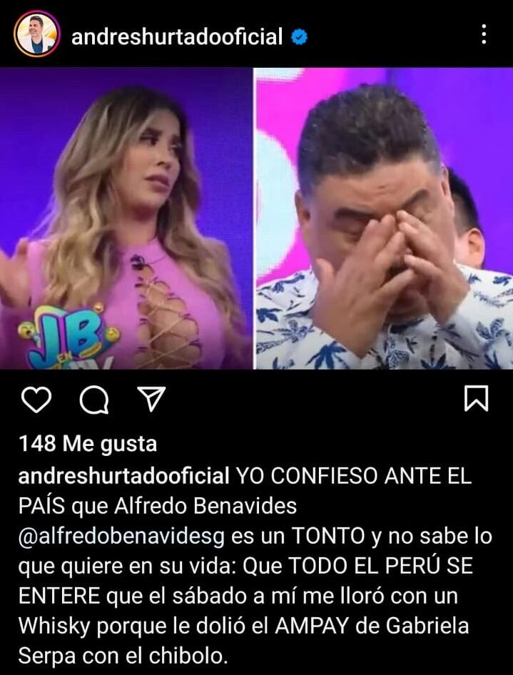 Comentario de Andrés Hurtado sobre Alfredo Benavides y Gabriela Serpa.