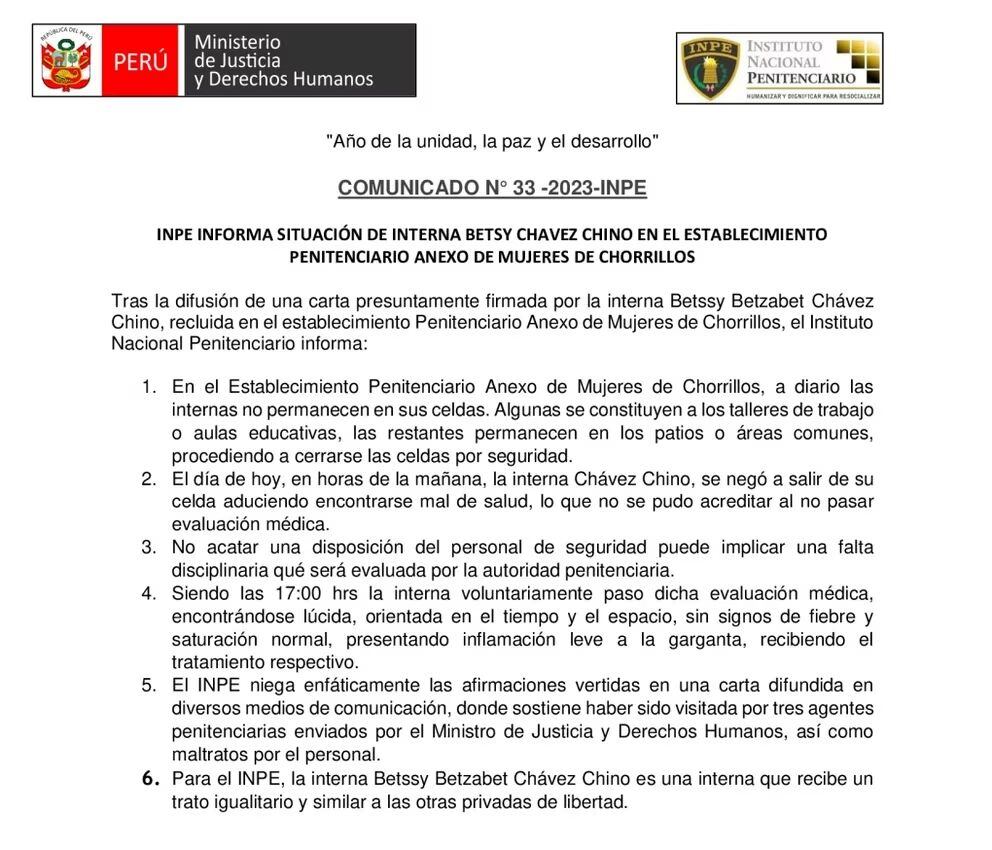 Comunicado del INPE.
