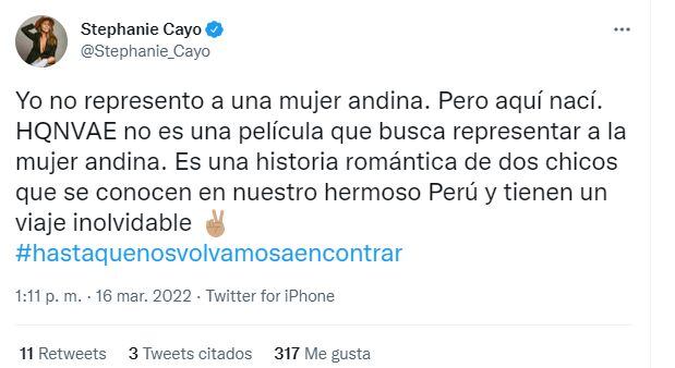 Stephanie Cayo utilizó su cuenta de Twitter para responder a las críticas en su contra. (Foto: @Stephanie_Cayo)
