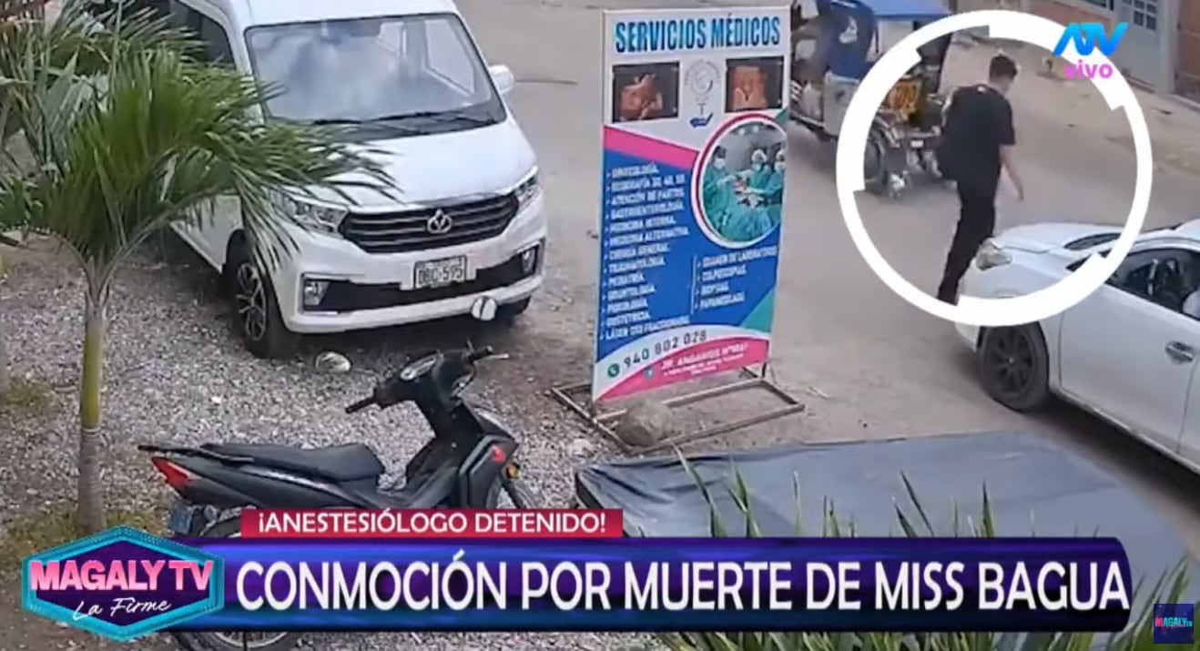 Cámara registró la salida del anestesiólogo saliendo temprano de su casa el día en que murió la exMiss Bagua 2024, su pareja.