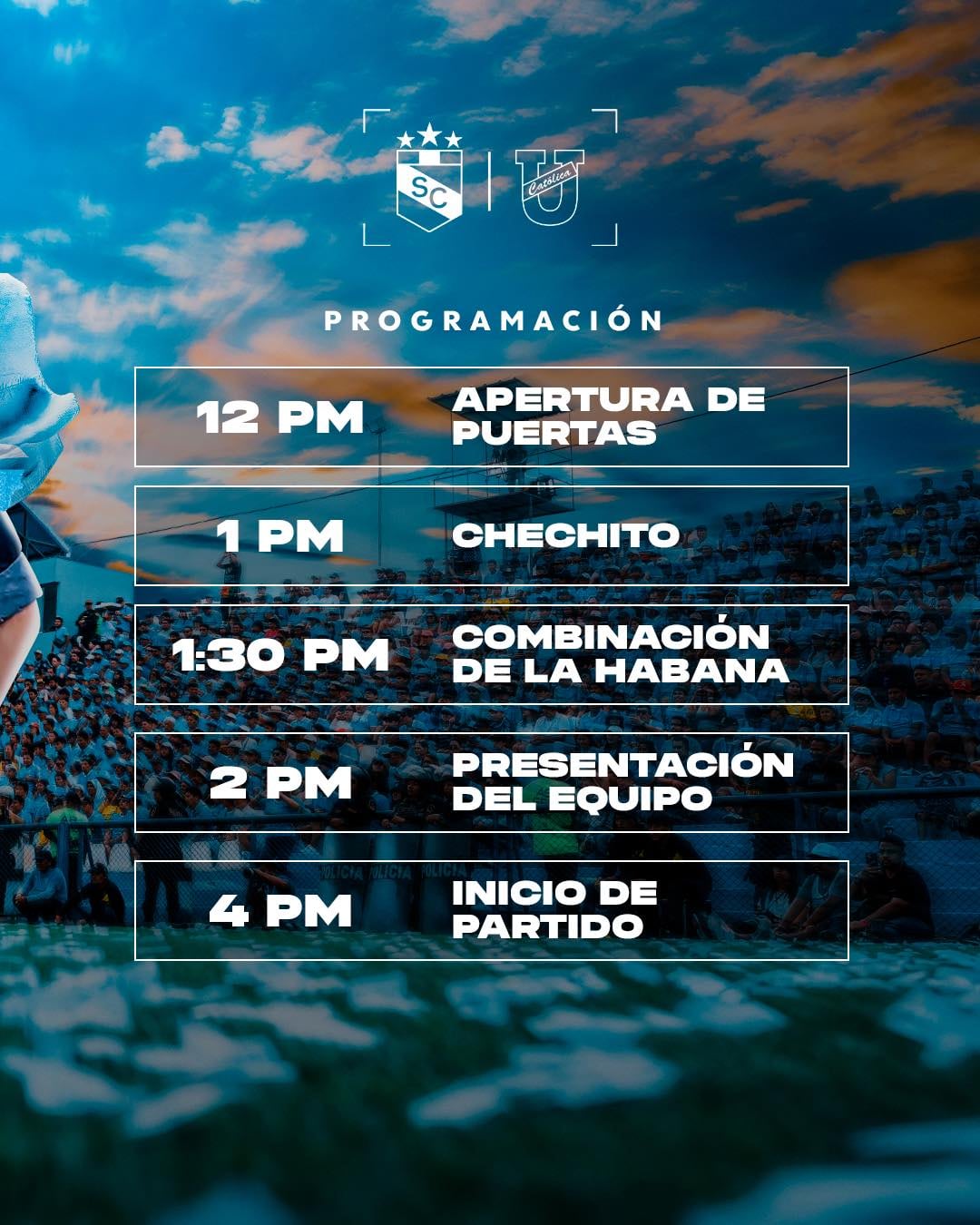 Programación de la Tarde Celeste. (Foto: Sporting Cristal)