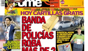 BANDA DE POLICÍAS ROBA MÁS DE 2 MILLONES DE SOLES EN ORO