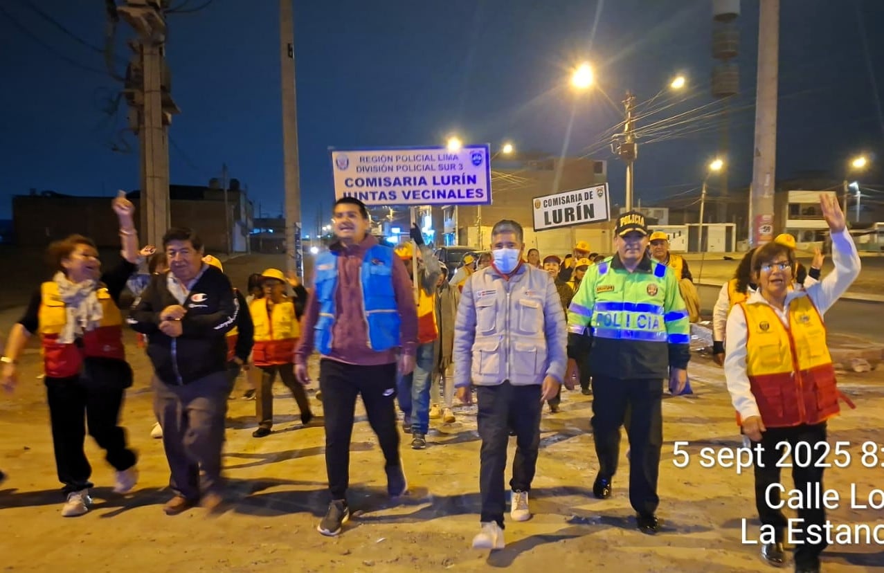 Rondas mixtas vecinales, con apoyo de la policía, resguardan las cinco zonas de Lurín. Foto: Facebook Municipalidad de Lurín.