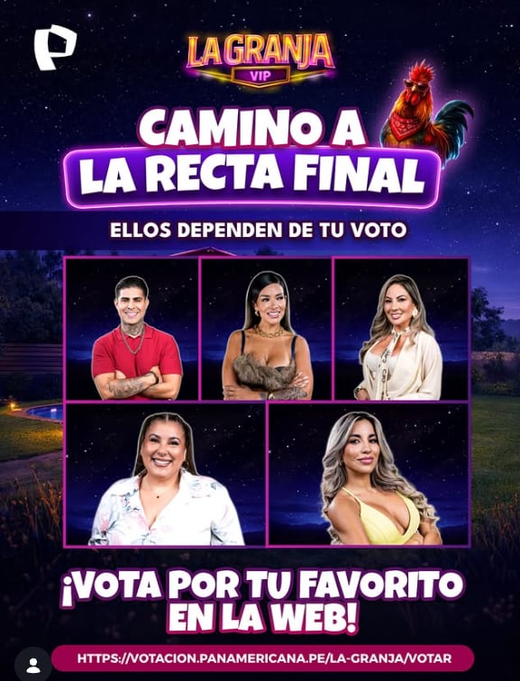 Paul Michael, Shirley Arica, Pamela López, Mónica Torres y Gabriela Herrera fueron los cinco finalistas de 'La Granja vip'.
