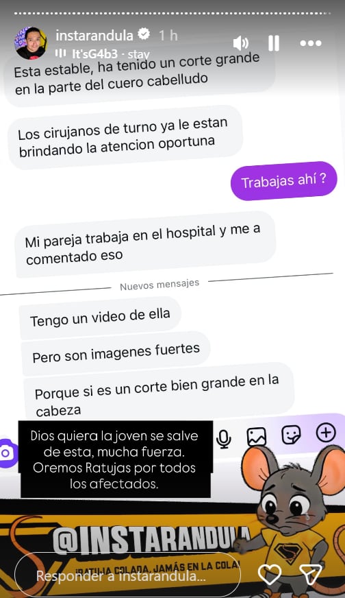 'Instarándula' revela información sobre el estado de salud de la hermana de Alejandra Baigorria, Thamara Medina.