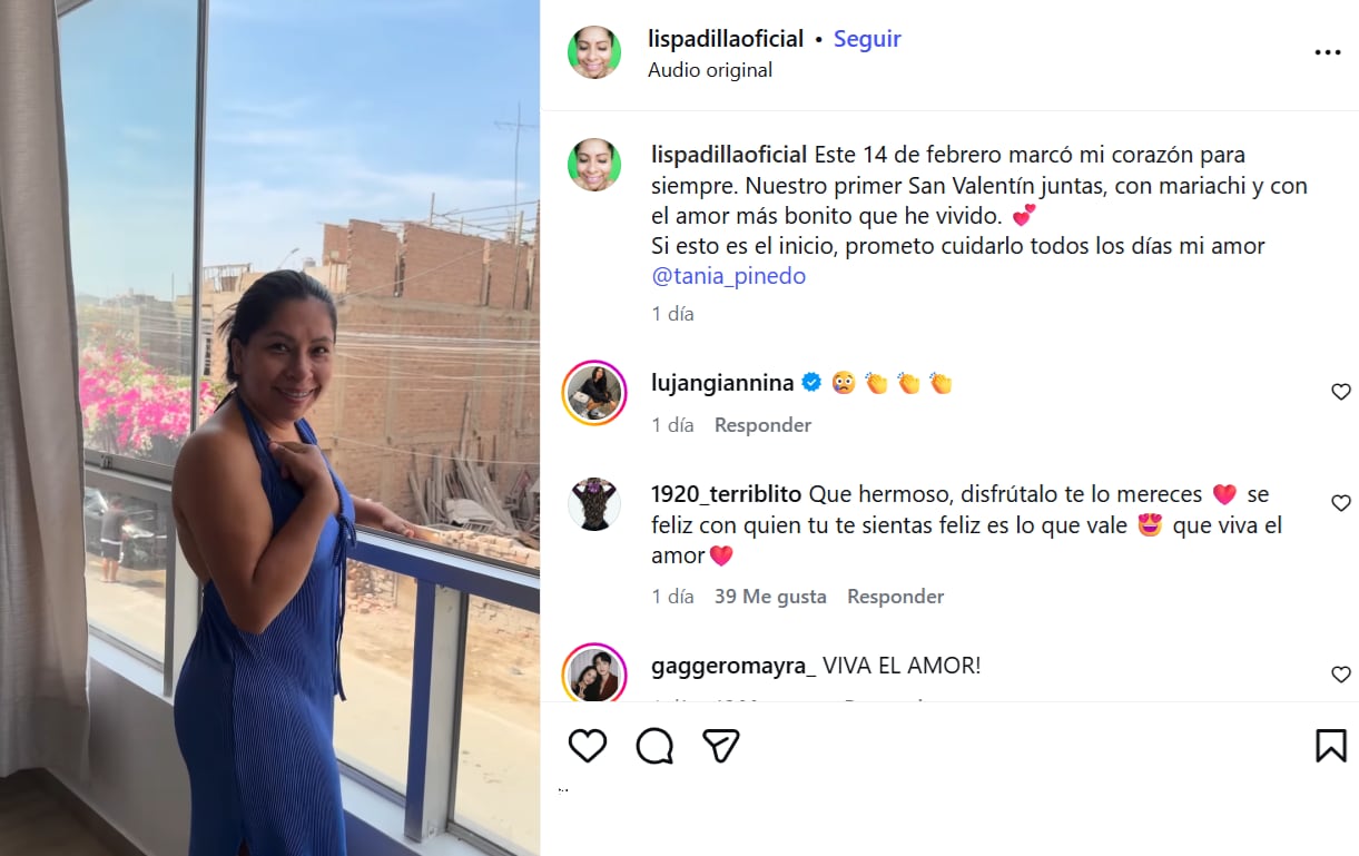 Lis Padilla se emociona hasta las lágrimas por serenata que le envió su pareja Tania Pinedo por San Valentín.