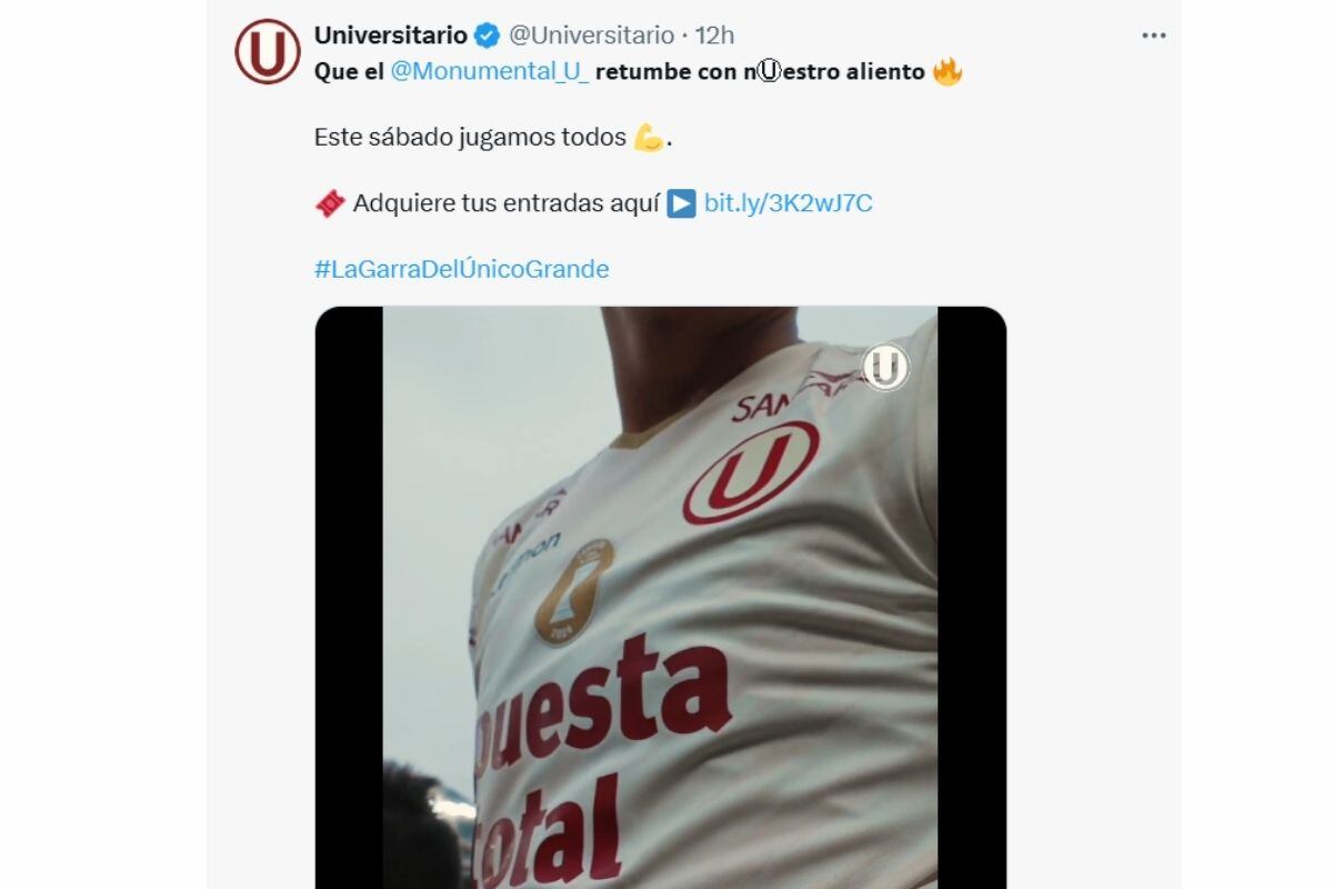 Redes sociales alentaron a cremas a vivir una final este sábado (Foto: @Universitario)