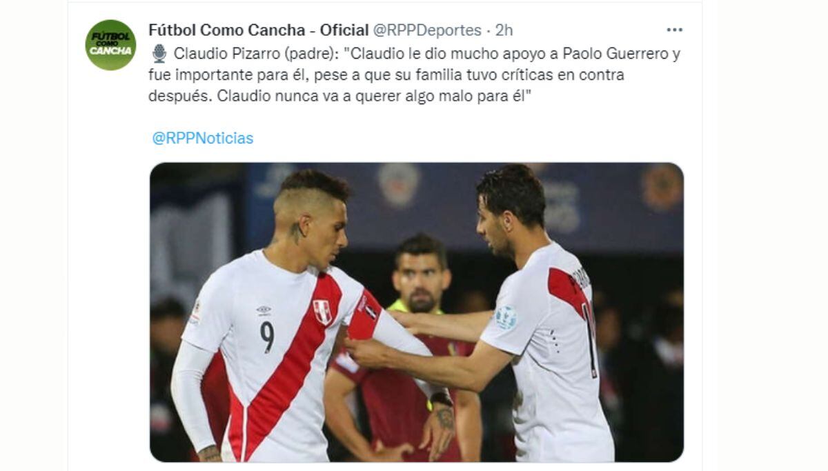Padre de Claudio Pizarro aclaró el tema entre ambas figuras (@RPPDeportes)