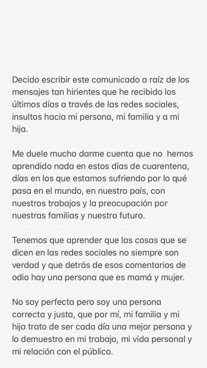 María Grazia Gamarra se pronuncia tras críticas en redes sociales. (Foto: Instagram)