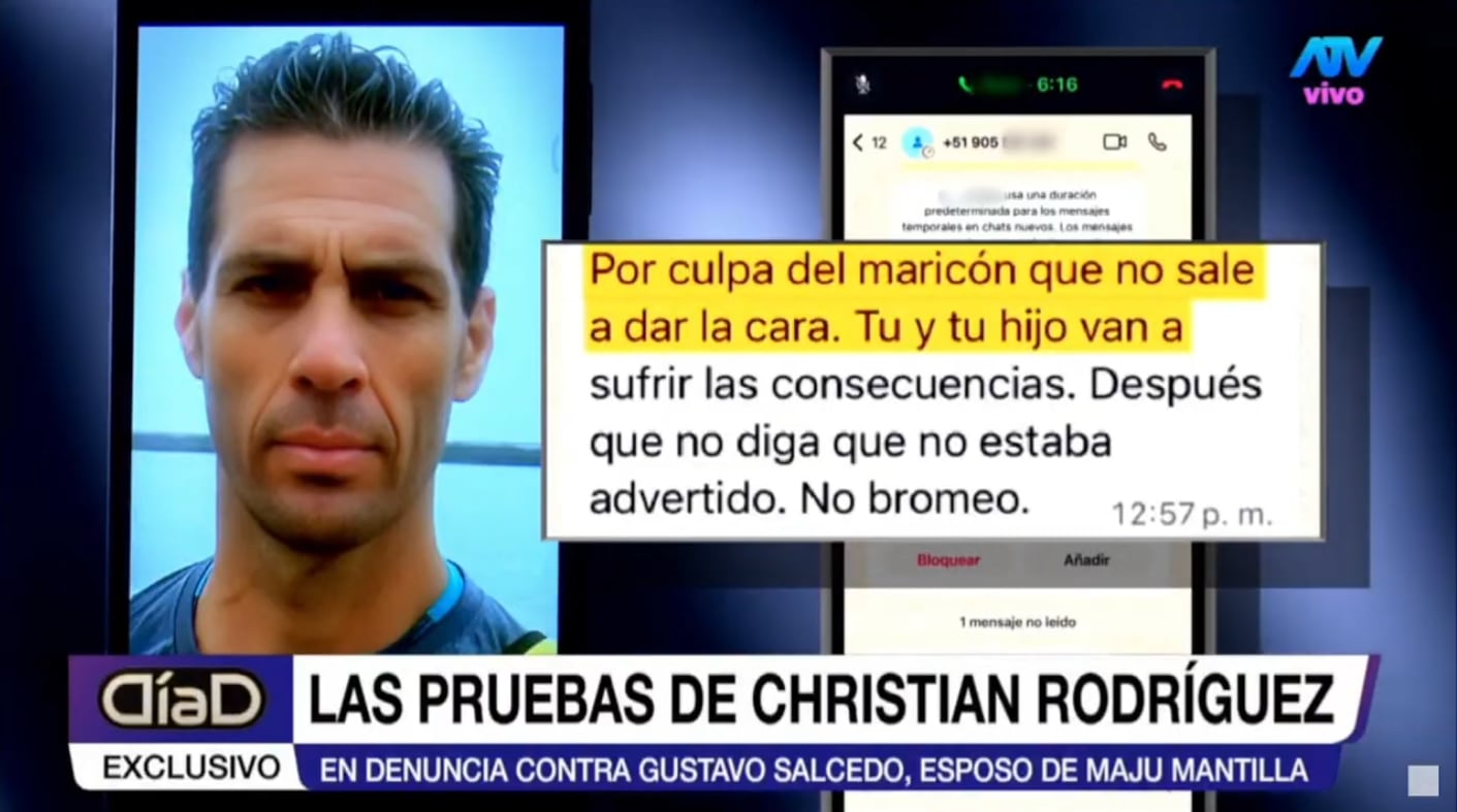 Otro mensaje que presuntamente habría enviado Gustavo Salcedo al productor Christian Rodríguez.