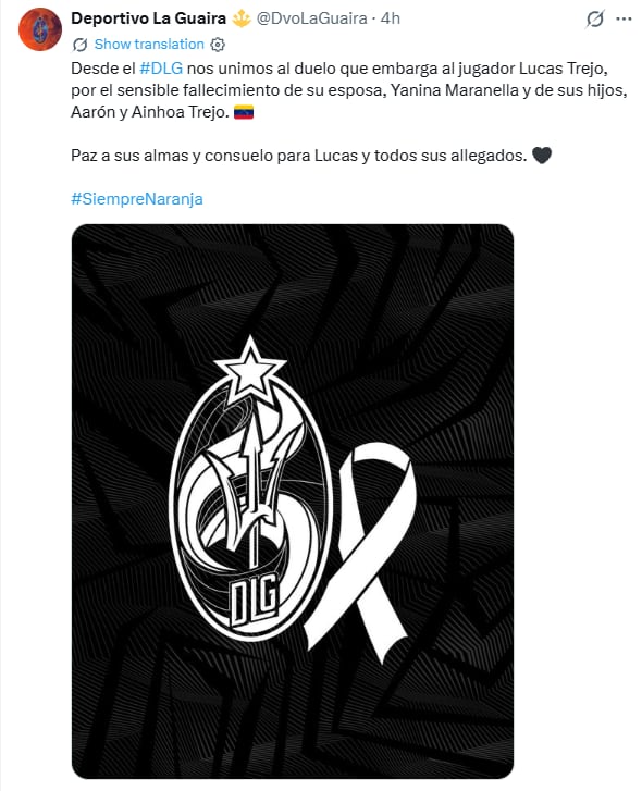 Deportivo La Guaira confirmó el fallecimiento de la esposa e hijos del futbolista Lucas Trejos tras terremotos en Venezuela.
