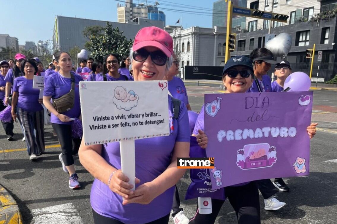 El Instituto Nacional Materno Perinatal realizó una caminata por los derechos de los bebés prematuros y sus familias. (INMP/ Isabel Medina / Trome).