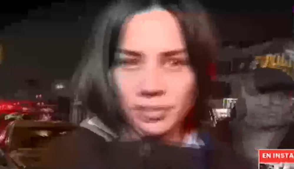 Andrea San Martín detenida en la comisaría. Foto: Captura de Arriba mi gente