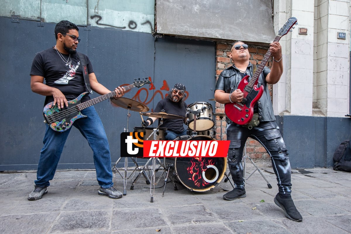 DCNfreno toca rock del bueno en plena vía pública y pone a 'poguear' a muchos. Foto: Fernando Sangama / Trome.