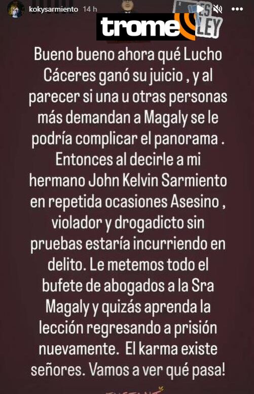 Hermano de John Kelvin se enfrenta a Magaly.