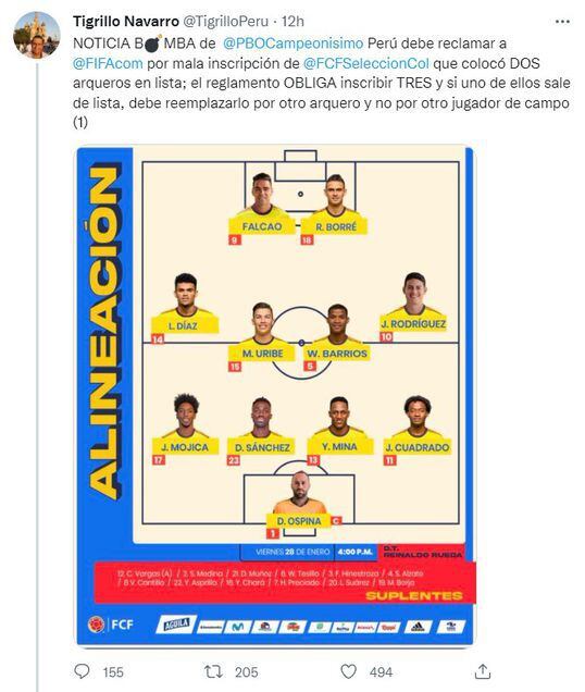 Tweet de Carlos Alberto Navarro.