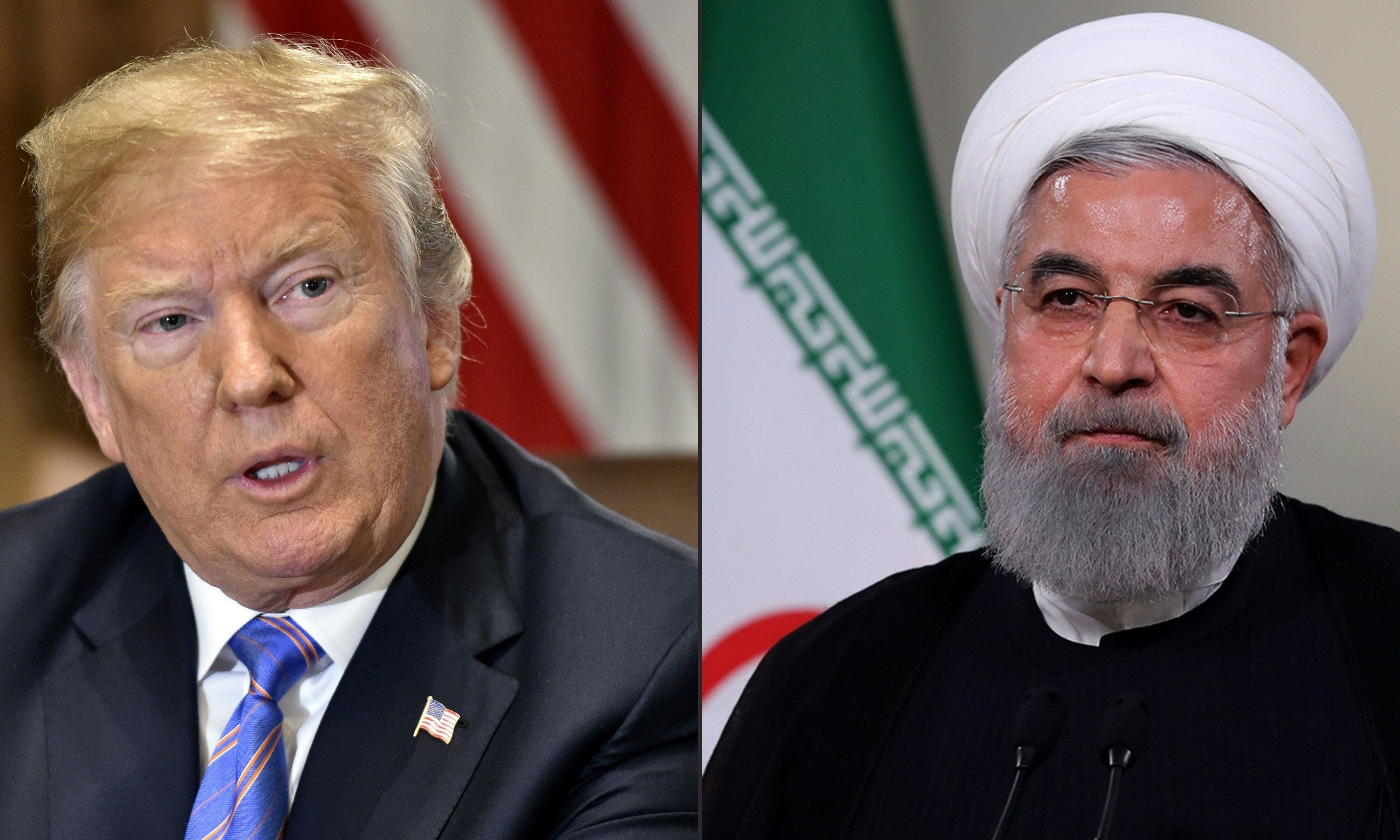 La tensión entre ambos países ha crecido estos últimos meses. En la imagen, el presidente de Estados Unidos, Donald Trump, y su homólogo de Irán, Hassan Rouhani. Foto: / AFP / IRANIAN PRESIDENCY / Nicholas Kamm AND HO