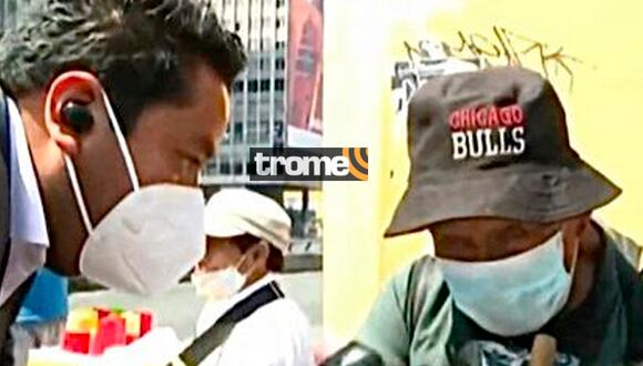 Vendedor de golosinas sobre toque de queda