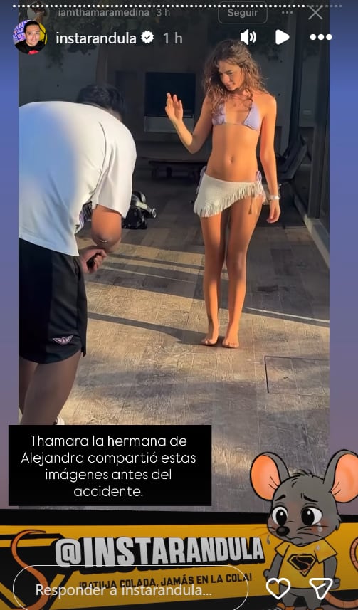 Imagen de Thamara Medina antes de sufrir accidente en Pisco.