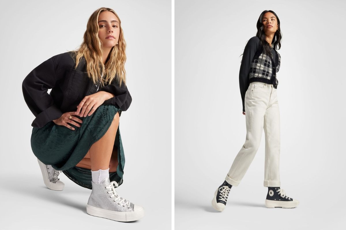 Hoy en día, las zapatillas han ganado terreno y se pueden combinar con varios prendas.