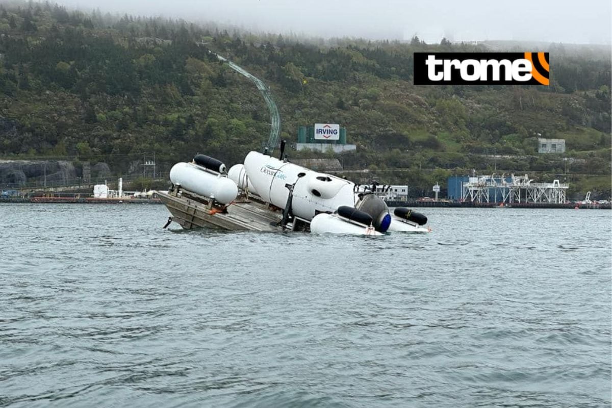 Este es el sumergible Titán de OceanGate, desaparecido en el Océano Atlántico.
